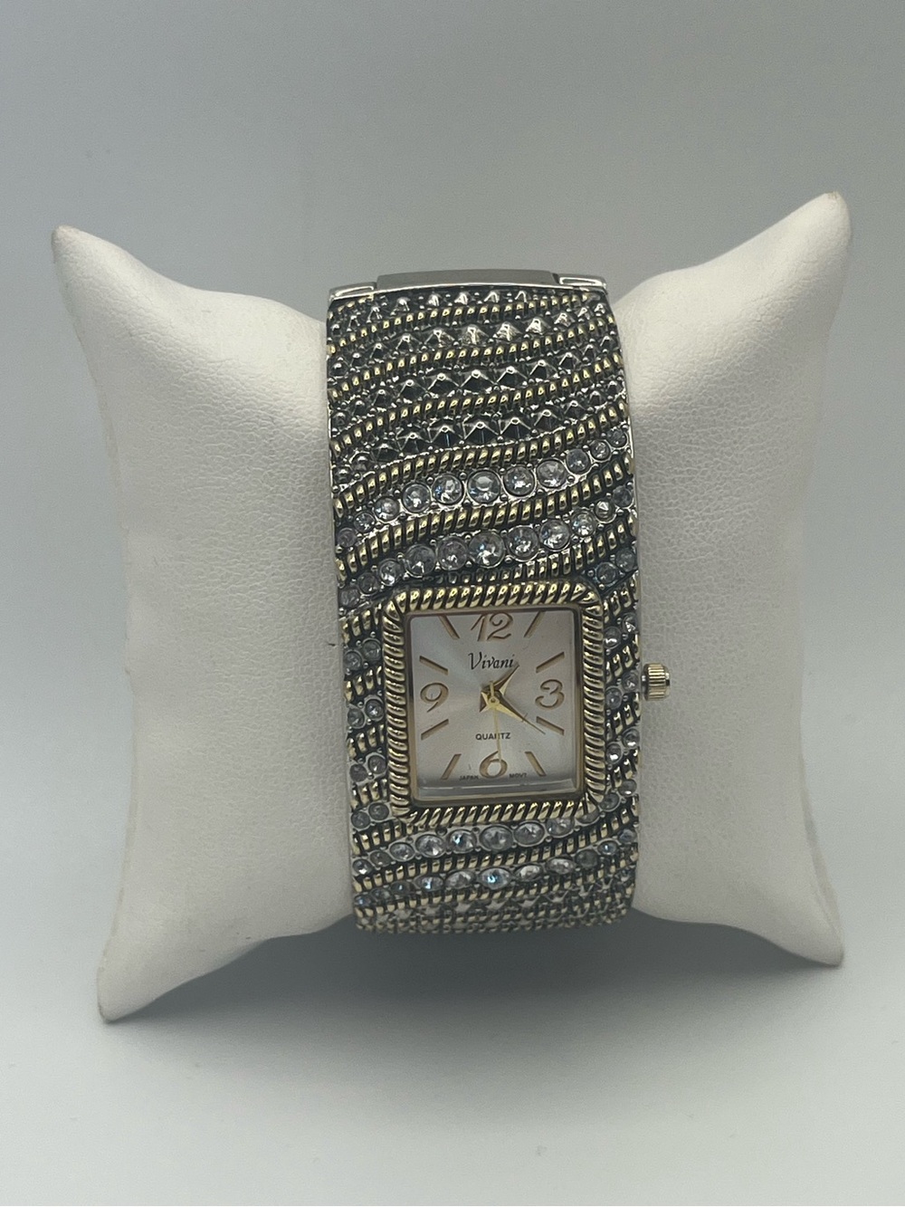 Gold and Silver Crystal-Accent Women's Bracelet Watch